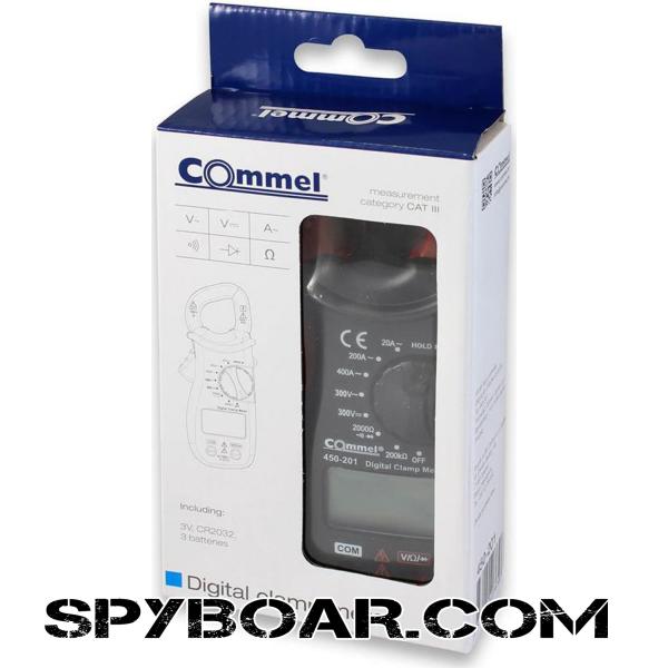 Дигитални амперклещи Commel AC/DC 300V, 200Ohm, AC 20-400A кат.III до 300V