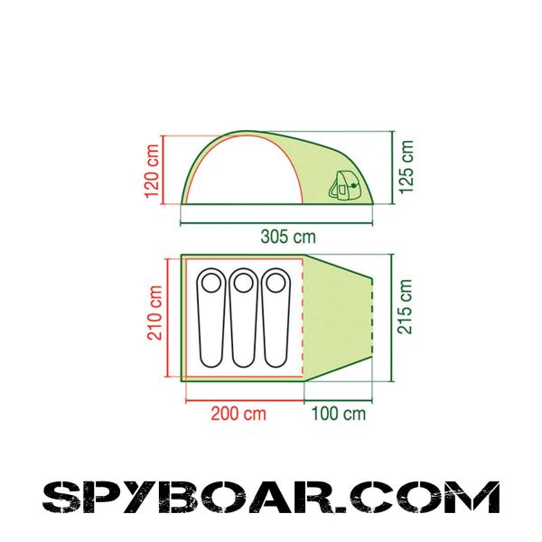 Палатка CRESTLINE-3-Coleman план