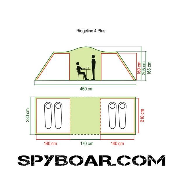 Палатка Ridgelinе 4 Plus - Coleman план
