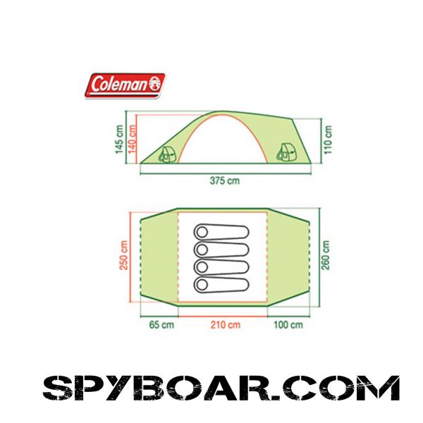 Палатка ROCK SPRINGS 4 - Coleman drawing